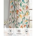 thumbnail image 6 of Teal Orange Eucalyptus Sheer Curtains 63 Inch Length 2 Panels Set for Living Room/Bedroom, Spring Botanical Leaves Kitchen Curtains Grommet Semi-Sheer Curtains Drapes Window Treatments 42"x63"x2, 6 of 7