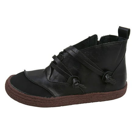 

Women s Vintage Ankle Boots Round Toe Keep Warm Cowboy Boots For Women Shoes