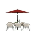 thumbnail image 3 of 9ft LED Lighted Patio Umbrella, Outdoor Market Umbrella with Crank Lift & 8 Ribs for Garden, Deck & Poolside, 3 of 6