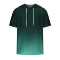 thumbnail image 3 of UVEASISHA Short Sleeve Hoodie Men,Men's Summer Hoodie Workout Gym Sweatshirt Muscle Fit Gradient Color Athletic Hoodies Pullover Hooded T-Shirts 2025 Army Green, 3 of 4