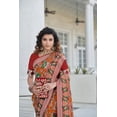 thumbnail image 3 of Patola Silk Orange Sari Wedding Party Festive Wear Saree, 3 of 4