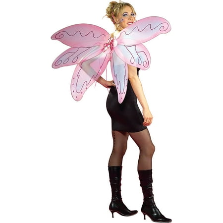 Adult Pink Pixie Fairy Butterfly Wings Halloween Costume Accessory