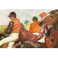 thumbnail image 2 of Degas, Edgar 32x23 Black Ornate Wood Framed with Double Matting Museum Art Print Titled - The Jockeys, 2 of 4