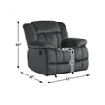 thumbnail image 4 of Lazzara Home Magnus Charcoal Microfiber Upholstered Reclining Chair, 4 of 7