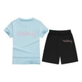 thumbnail image 1 of Afdoent Vêtements pour Bébé Fille, T-Shirt à Manches Courtes avec Nœud, Col Rond Confortable pour Enfants 4-5 Ans, 1 of 4
