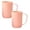Pink, variant on Vertical Striped Plastic Toothbrush Mug 2-Pack, Ergonomic Handle for Bathroom, Multi-Use Rinse Cup for Travel & Hotel, Stackable, Pink