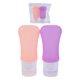 thumbnail image 1 of Conjunto de Contenedores de Viaje de 2 Piezas 2.03oz Botellas de Silicona Convenientes Naranja Claro Púrpura Claro, 1 of 5