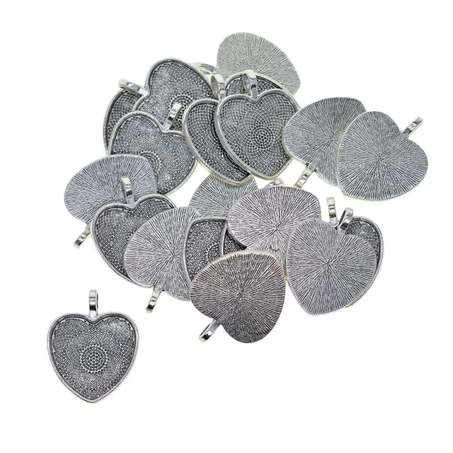 20 piezas vintage amor corazón colgante cabujón bisel configuración cabujones bandeja cubierta collar dijes para espacios en blanco bricolaje foto joy Soledad Joyas de cabujón en blanco