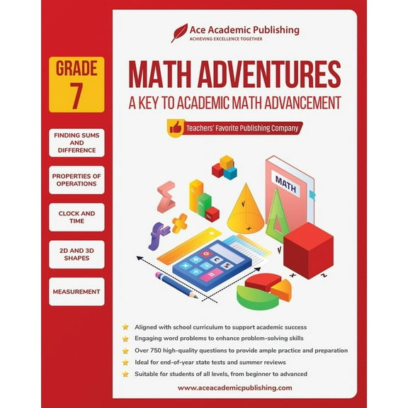 Math Adventures - Grade 7: A Key to Academic Math Advancement, (Paperback)