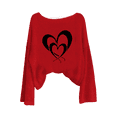 thumbnail image 5 of Amidoa Valentines Women's Sweater Black Plus Size Long Sleeve Knit Sweaters Winter Love Heart Tops Ladies Blouses L, 5 of 6