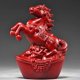 thumbnail image 1 of Solid wood red horse figurine, rosewood carving, "Success Upon Arrival" living room decoration, zodiac horse (Wu horse), pure wood horse., 1 of 4