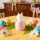 thumbnail image 4 of Regalos de Pascua para Niños Ornamento de Conejito de Cerámica 5.2x5.2x9.2cm Diseño de Anidación Rosa con Acabado Acristalado, Figuras de Conejitos de Pascua, 4 of 6