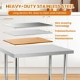thumbnail image 3 of Towallmark Stainless Steel Table, 30x24 Inch Metal Prep Table With Adjustable Undershelf, Heavy Duty Commercial Work Table For Kitchen, Restaurant, Home, Garage, NSF Certified, 3 of 6