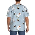 thumbnail image 3 of Logiee Skiing penguin Bear Print Men's Button Down Shirts Short Sleeve, Summer Beach Shirts,Vacation Wedding Shirts,Men's Casual Button-Down Shirts with Pocket-3X-Large, 3 of 5