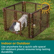 North States MyPet Petyard Passage 4-Panel Plastic Dog Playpen, Brown