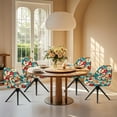 thumbnail image 5 of FOR U DESIGNS Colorful Flower Pattern Dining Room Chair Slipcovers Removable Curved Chairs Covers Sofa Armchair Protector Cover Pads Seat Slipcovers for Living Room, 5 of 8