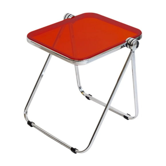 Tnarru Small Foldable TV Tray Table Coffee Table Living Room Dinner Table Folding Snack Table for Dormitory Yard Apartment Red