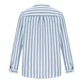 thumbnail image 5 of WXLWZYWL Men's Cotton Shirts Casual Long Sleeve Button-Down Striped Regular Fit Dress Shirt Check Print Lapel Blouse, 5 of 6