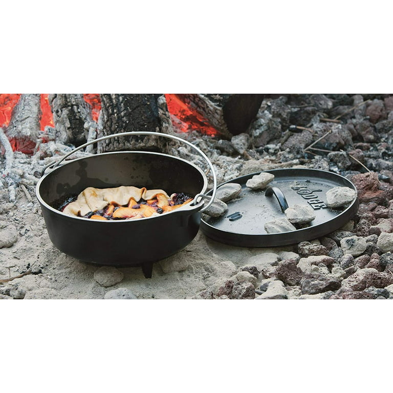 4-Qt Cast Iron Seasoned Camp Dutch Oven with Lid - Camp Cooking, Lodge  Cast Iron