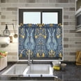thumbnail image 4 of Yayeee Kitchen Curtains Tier Pair Light Filtering 27"x24" Rod Pocket Short Cafe Window Panel, Yellow Forest Pattern, 4 of 7