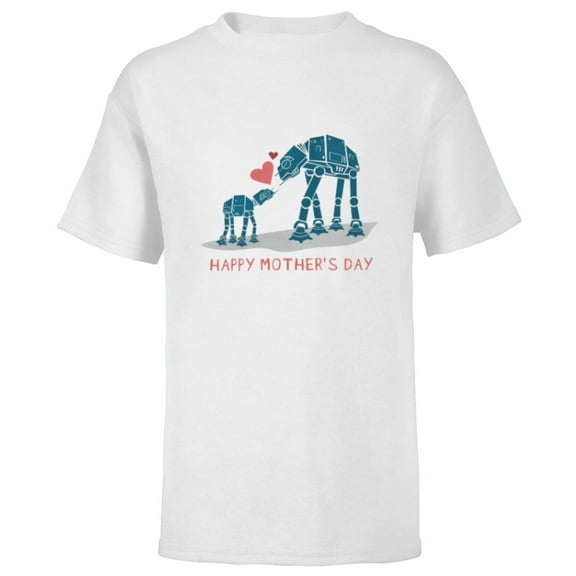 Star Wars AT-AT Walkers Happy Mother's Day - Short Sleeve T-Shirt for Kids - Customized-White
