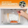 thumbnail image 4 of Fusion Magnetic Splatter Cover, 12-Inch Clear BPA-Free Food Lid, Vented Plate Guard with Steam Vents, Anti-Splash Microwave Lid, Dishwasher Safe, Space-Saving Magnetic Storage - Onyx Black, 4 of 6