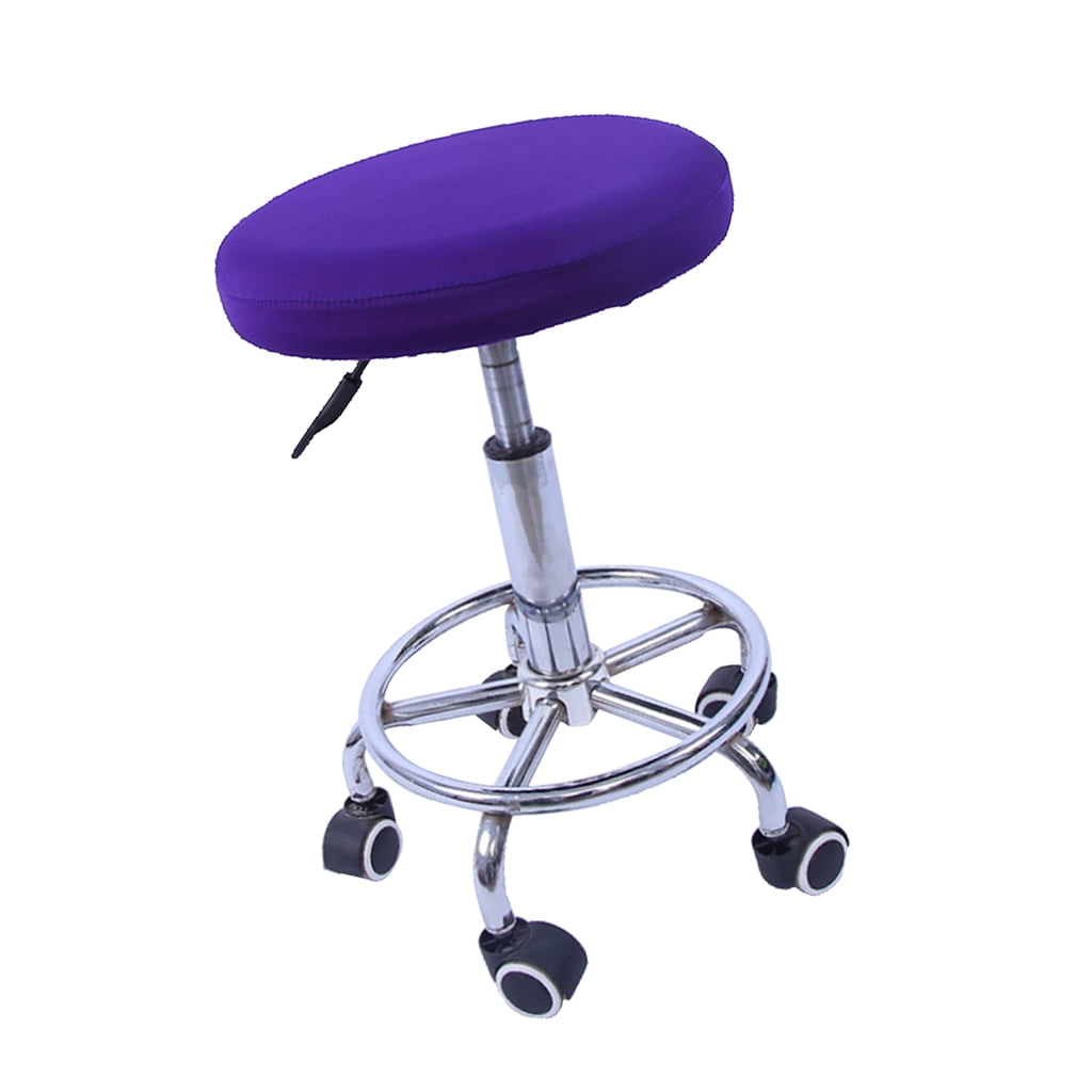 Kitchen Office Purple Bar Stool Cover Round Seat Replacement Chair Cover 