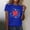 Blue, variant on Womens Tshirts Uk National Day Print Short Sleeve Crewneck Tee Daily Womens Tees Blue M