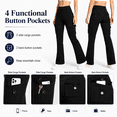 thumbnail image 5 of MASKERT Women's Fleece Lined Flare Pants, High Waisted Stretch Casual Pants, Water Resistant Warm Pants with 4 Pockets for Outdoor Travel and Daily Wear, 5 of 9