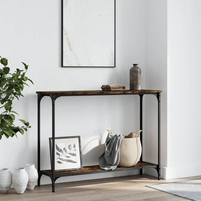 vidaXL Table Console Chêne Fumé 101x30,5x75 cm Bois Manufacturé