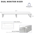 thumbnail image 4 of VIVO White Wood 39" Wide Desktop Stand Ergonomic TV Monitor Riser Desk Organizer, 4 of 9