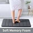 thumbnail image 3 of ROSMARUS Memory Foam Bath Mat 20' x 32', Water Absorbent Shower Mat, Thick Non Slip Bath Rugs with PVC Backing, Ultra Soft Bathroom Rugs for Floor & Tub, Charcoal Gray, 3 of 6