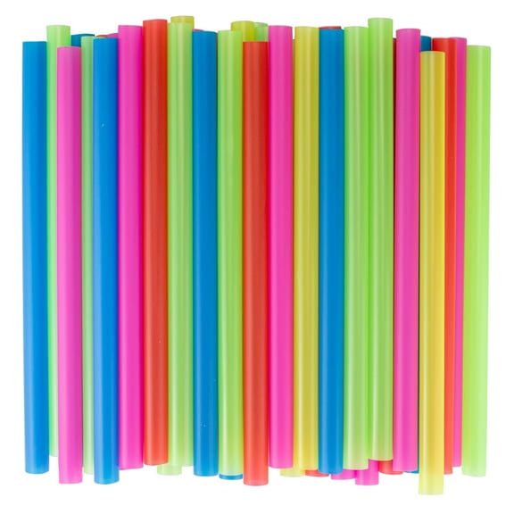 [3000 Pack] Bubble Tea Straws 8.5 Inch Long - Assorted Neon Wide Plastic Drinking Straws Unwrapped BPA Free Disposable Reusable for Iced Cold Drink Boba Milkshake Cocktail Smoothie Slushie Fruit Juice