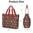 thumbnail image 3 of Tote Bag for Women - Brown Christmas Snowflake Pattern Shoulder Bag - Large Utility Work Duffle Bag with Zipper Handbag for Travel, Work, Sprots, 3 of 5