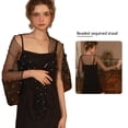 thumbnail image 2 of Bride Tulle Shawl Beadwork Shoulder Wrap Evening Gown Half Shawl Accessories, 2 of 13