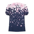 thumbnail image 5 of Women's Tops Floral V Neck Short Sleeve Button Shirts Summer Dressy Casual Blouses Plus Size Womens Clothing, 5 of 6