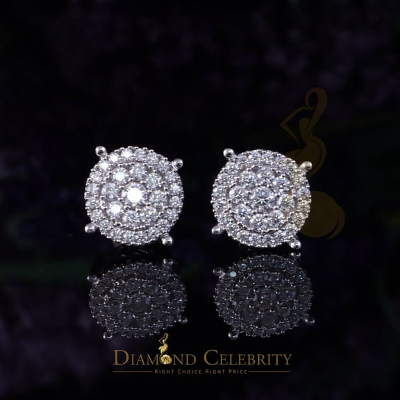 Diamond Celebrity's Round Women's/Men's 925 Silver White 1.00ct VVS D Moissanite Round Stud Earrings