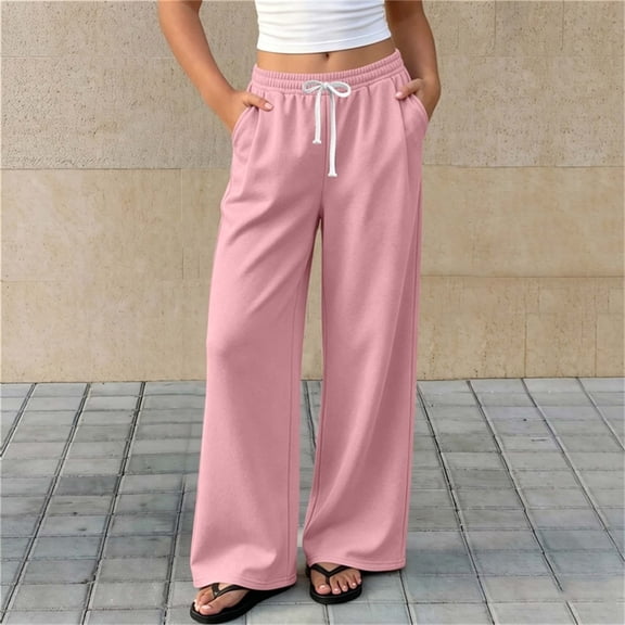 Children Winter Warm Pants Elastic Waist Side Pockets Wide-leg Sports Sweatpants Long Pants for Boy Girls