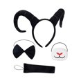 thumbnail image 4 of Diadema de cuernos de antílope, banda para el cabello única para animales, disfraz de cosplay, fiesta temática Negro, 4 of 8