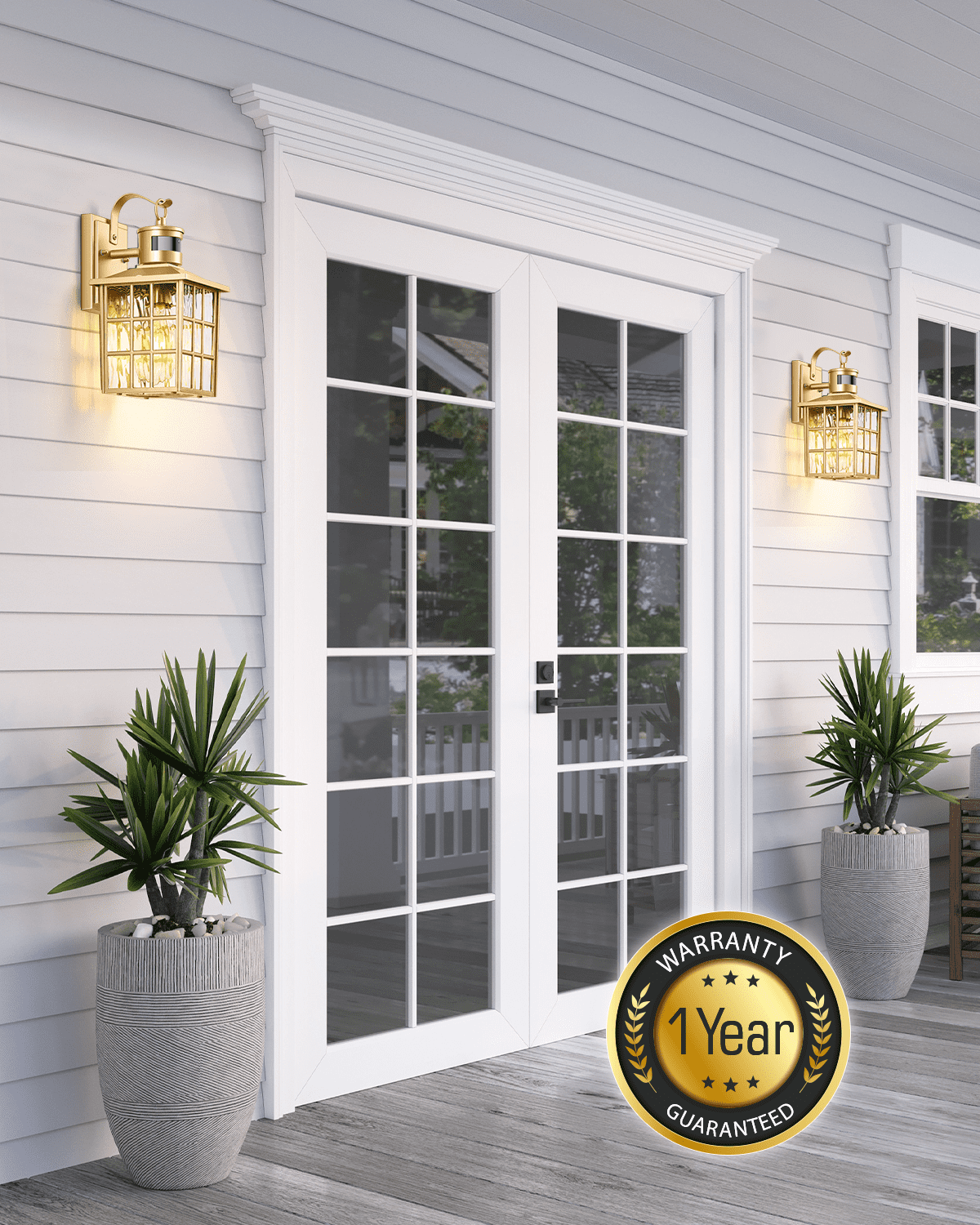 VIANIS Porch Lights Outdoor, Gold Outdoor Garage Lights Wall Mount, Modern Outside Motion Sensor Lights for House, Exterior Lantern Lights Fixtures, Outdoor Lamps LED Wall Sconce Lighting