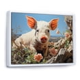 thumbnail image 2 of Designart "Pastoral Scene with a Pink Curious Piglet" Animals Floater Framed Wall Art Print, 2 of 7