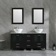 thumbnail image 2 of Wonline 60" Luxurious Bathroom Vanity and Sink Combo Wood Cabinet Top Round Ceramic Vessel Sink Faucet Drain Combo with Mirror Vanities Set,Black, 2 of 7