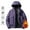 #318-Purple, variant on Men's solid color warm hooded zipper parka pocket outerwear Gift