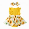 thumbnail image 3 of NOLDARES Girls Dress Toddler Kids Flutter Sleeveless Summer Dresses Swing Casual Sundress Party Playwear Holiday Clothes(Yellow,9-12 Months), 3 of 9