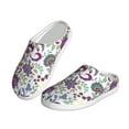thumbnail image 2 of Daiia Fairy Flower Print Women’s Fuzzy Slippers Memory Foam Lightweight House Shoes Cozy Loafer Flannel House Shoes-39/40, 2 of 7