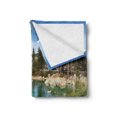 thumbnail image 2 of Lake Tahoe Soft Flannel Fleece Throw Blanket, Scenic American Places Mountains Snow Rocks in the California Summer, Cozy Plush for Indoor and Outdoor Use, 50" x 70", Multicolor, by Ambesonne, 2 of 5