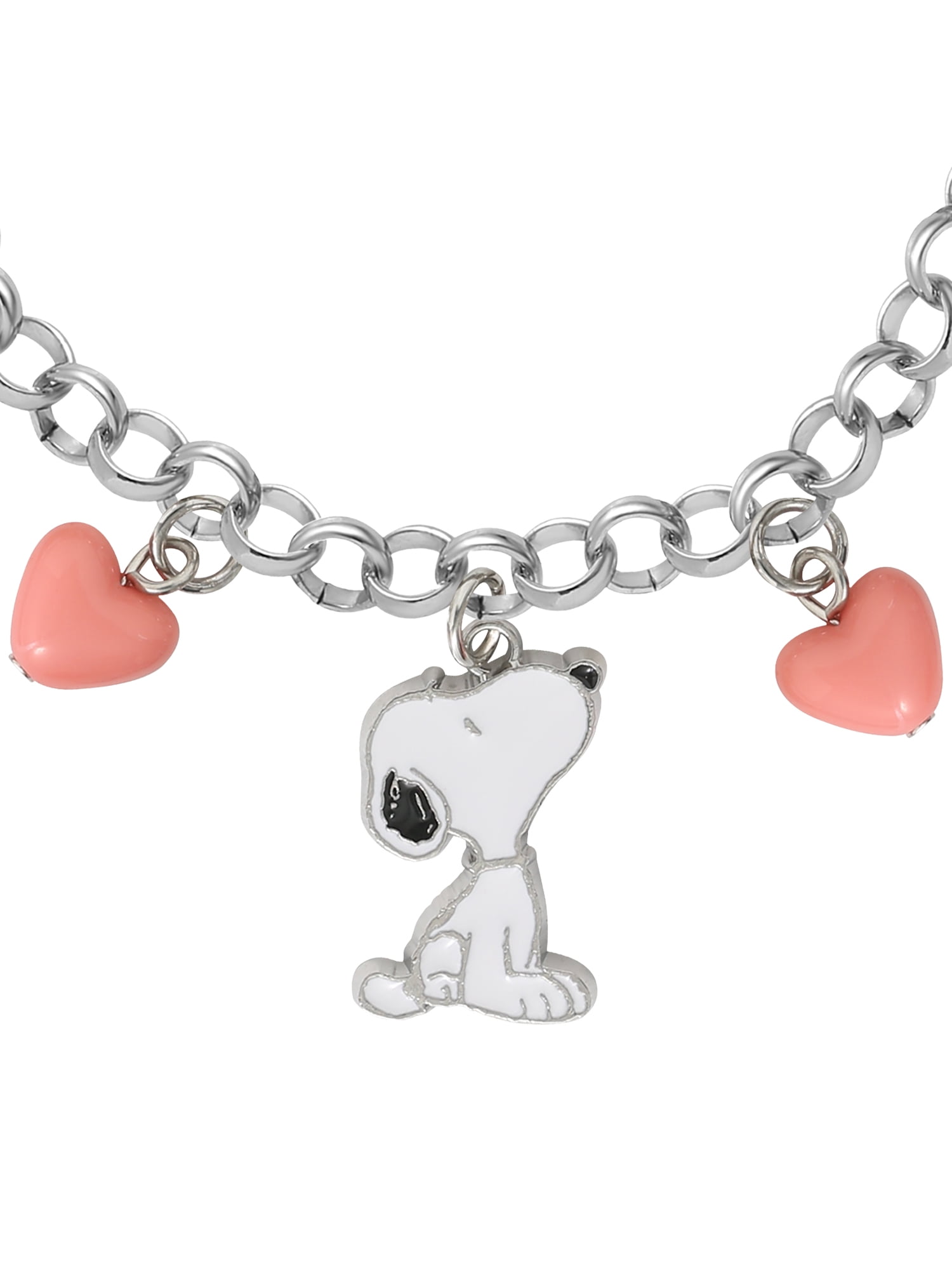 Peanuts Snoopy Character Charm Bracelet with Decorative Accents