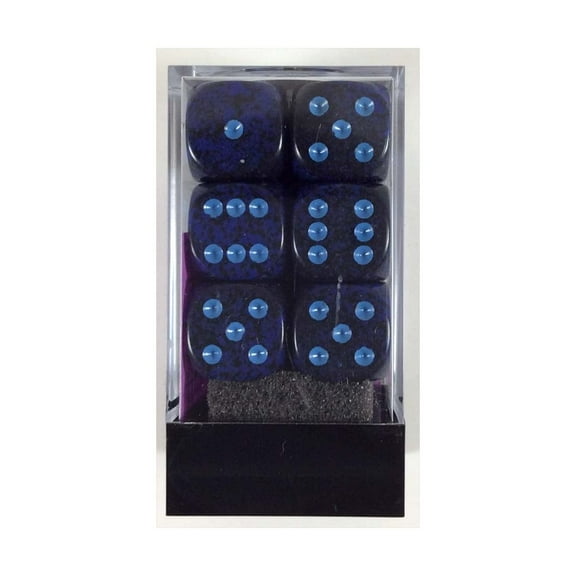 DND Dice Set - Chessex D&D Dice - 16mm Speckled Cobalt Plastic Polyhedral Dice Set-Dungeons and Dragons Dice Includes 12 Dice – D6,Various,CHX25707