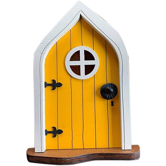 Wichteltür, Feentür, M?usetür, Elfentür aus Holz Zum ?ffnen mit Lustigem Wichtel, Basteltür 3D-Deko Wichteltür Set, Feengarten-Dekoration, Garten Baumtür und Fenster Dekorationen Miniatur Hofkunst