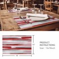 thumbnail image 3 of Placemats 1 Pack, Red Pink Gray Stripes Woven Placemat, Linen Place Mats for Kitchen/Dining Tables, Modern Abstract Minimalist Retro Washable Table Mats for Party, 3 of 8